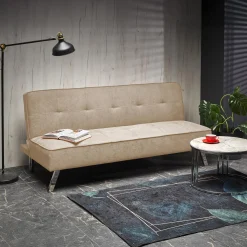 Garnero Arredamenti Divani Letto|Divani Letto-Divano letto pieghevole 173x83cm 3 posti moderno in tessuto Veliero Beige