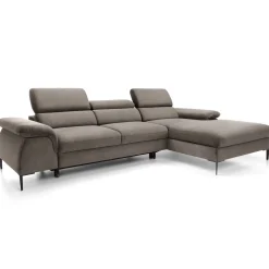 Garnero Arredamenti Divani Angolari|Divani Letto-Divano letto regolabile angolare destra 4 posti 288x182cm tessuto beige Loungey Tessuto Vellutato Vogue Beige