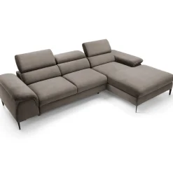 Garnero Arredamenti Divani Angolari|Divani Letto-Divano letto regolabile angolare destra 4 posti 288x182cm tessuto beige Loungey Tessuto Vellutato Vogue Beige