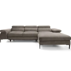 Garnero Arredamenti Divani Angolari|Divani Letto-Divano letto regolabile angolare destra 4 posti 288x182cm tessuto beige Loungey Tessuto Vellutato Vogue Beige