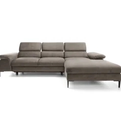 Garnero Arredamenti Divani Angolari|Divani Letto-Divano letto regolabile angolare destra 4 posti 288x182cm tessuto beige Loungey Tessuto Vellutato Vogue Beige