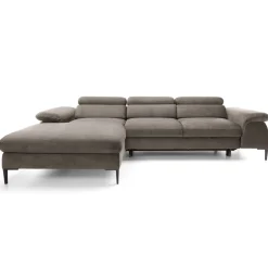 Garnero Arredamenti Divani Angolari|Divani Letto-Divano letto regolabile angolare sinistra 4 posti 288x182cm tessuto beige Loungey Tessuto Vellutato Vogue Beige