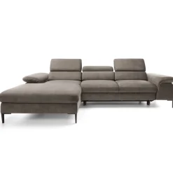 Garnero Arredamenti Divani Angolari|Divani Letto-Divano letto regolabile angolare sinistra 4 posti 288x182cm tessuto beige Loungey Tessuto Vellutato Vogue Beige