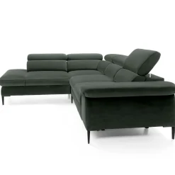 Garnero Arredamenti Divani Angolari|Divani Letto-Divano letto regolabile angolare sinistra 5 posti 280x214cm tessuto verde Snuggity Tessuto Vellutato Vogue Verde