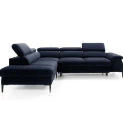 Garnero Arredamenti Divani Angolari|Divani Letto-Divano letto regolabile angolare sinistra 5 posti 280x214cm tessuto blu Snuggity Tessuto Vellutato Vogue Blu