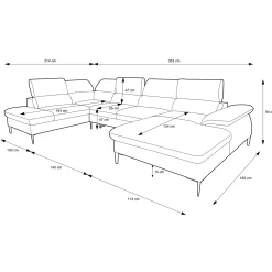 Garnero Arredamenti Divani Angolari|Divani Letto-Divano letto regolabile angolare sinistro 5 posti 353x214cm tessuto arancio corallo Calmora Tessuto Vellutato Vogue Corallo