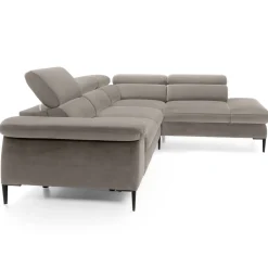 Garnero Arredamenti Divani Angolari|Divani Letto-Divano letto regolabile angolare destra 5 posti 280x214cm tessuto tortora Snuggity Tessuto Vellutato Vogue Tortora