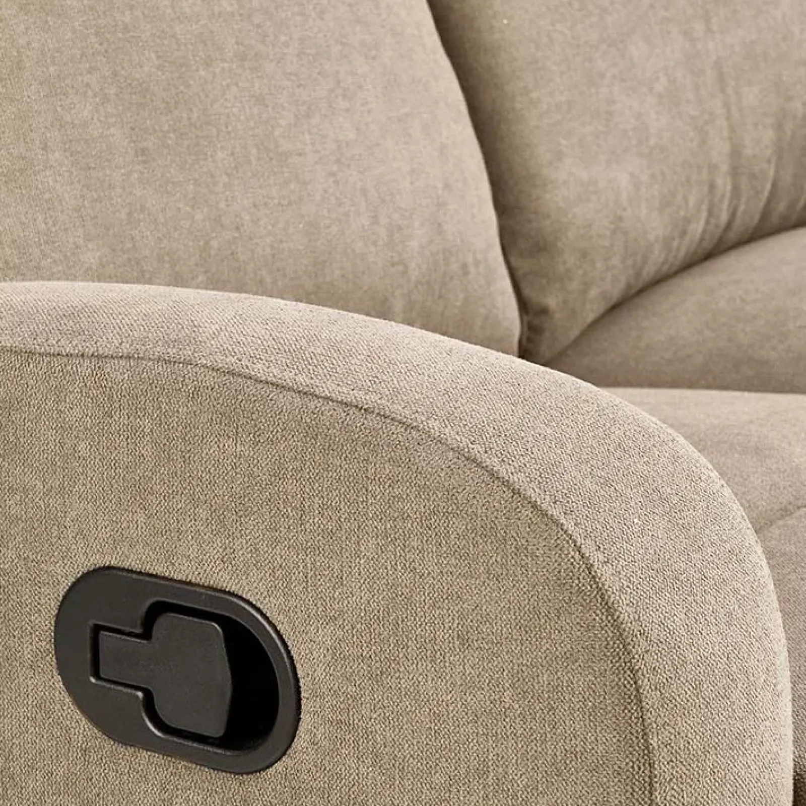 Garnero Arredamenti Divani Lineari-Divano moderno 2 posti reclinabile 128cm tessuto beige Denar 2