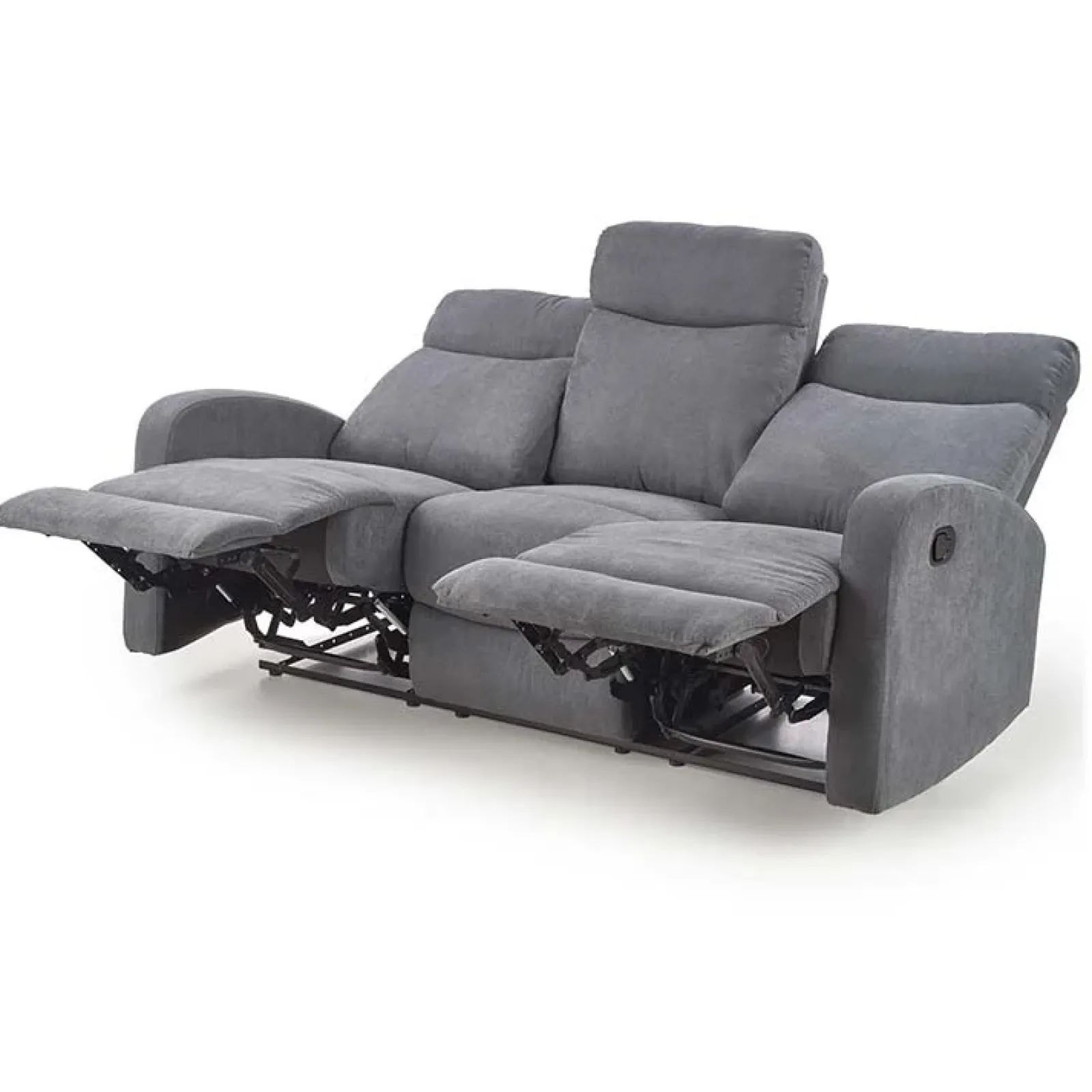 Garnero Arredamenti Divani Lineari-Divano reclinabile 3 posti in tessuto 180cm grigio Denar