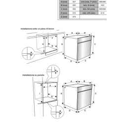 Garnero Arredamenti Elettrodomestici-Forno statico da incasso 60x58cm con ventola di raffreddamento nero Atlantic