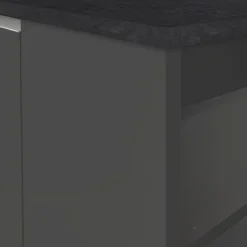 Garnero Arredamenti Isole Cucina-Isola cucina centrale 160x90cm 2 ante e vani antracite opaco con piano grigio effetto pietra Gourmet Antracite - Grigio pietra