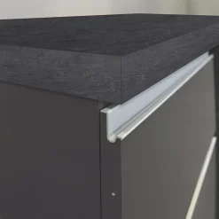 Garnero Arredamenti Isole Cucina-Isola cucina centrale 160x90cm 2 ante e vani antracite opaco con piano grigio effetto pietra Gourmet Antracite - Grigio pietra