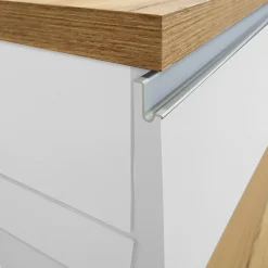 Garnero Arredamenti Isole Cucina-Isola cucina centrale 155x90cm 3 ante bianco laccato con piano rovere Gourmet Bianco Lucido - Rovere