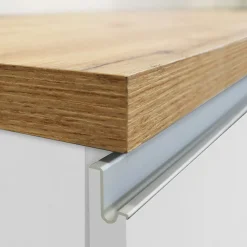 Garnero Arredamenti Scaffali E Dispense|Isole Cucina-Isola cucina centrale 125x90cm bianco piano rovere Gourmet Bianco Lucido - Rovere