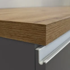 Garnero Arredamenti Isole Cucina-Isola cucina centrale 160x90cm 2 ante e vani antracite opaco con piano rovere Gourmet Antracite - Rovere