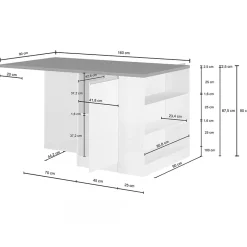 Garnero Arredamenti Isole Cucina-Isola cucina centrale 160x90cm 2 ante e vani antracite opaco con piano rovere Gourmet Antracite - Rovere
