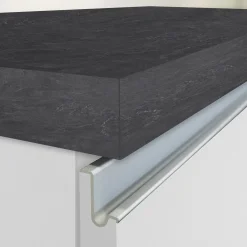 Garnero Arredamenti Scaffali E Dispense|Isole Cucina-Isola cucina centrale 125x90cm bianco piano grigio pietra Gourmet Bianco Lucido - Grigio pietra