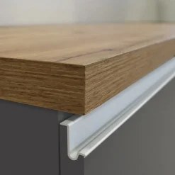 Garnero Arredamenti Scaffali E Dispense|Isole Cucina-Isola cucina centrale 125x90cm antracite piano rovere Gourmet Antracite - Rovere