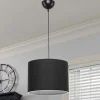 Garnero Arredamenti Lampadari-Lampadario 22x60cm da soffitto moderno nero Frabosa