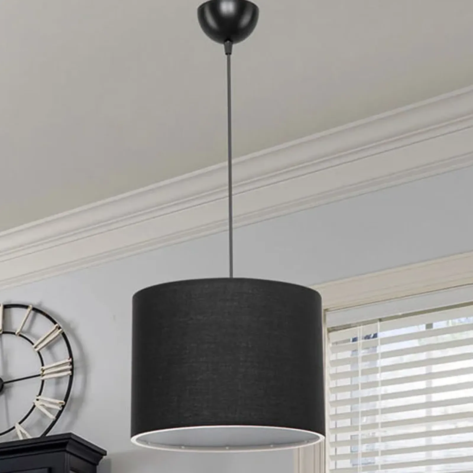 Garnero Arredamenti Lampadari-Lampadario 22x60cm da soffitto moderno nero Frabosa