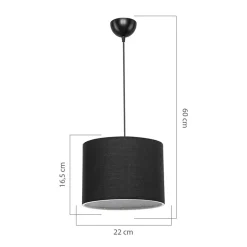 Garnero Arredamenti Lampadari-Lampadario 22x60cm da soffitto moderno nero Frabosa