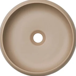 Garnero Arredamenti Lavabi Bagno-Lavabo bagno da appoggio 36x36cm ceramica cappuccino Roll Beige