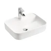 Garnero Arredamenti Lavabi Bagno-Lavabo bagno da appoggio 50x40cm rettangolare in ceramica bianco Arci