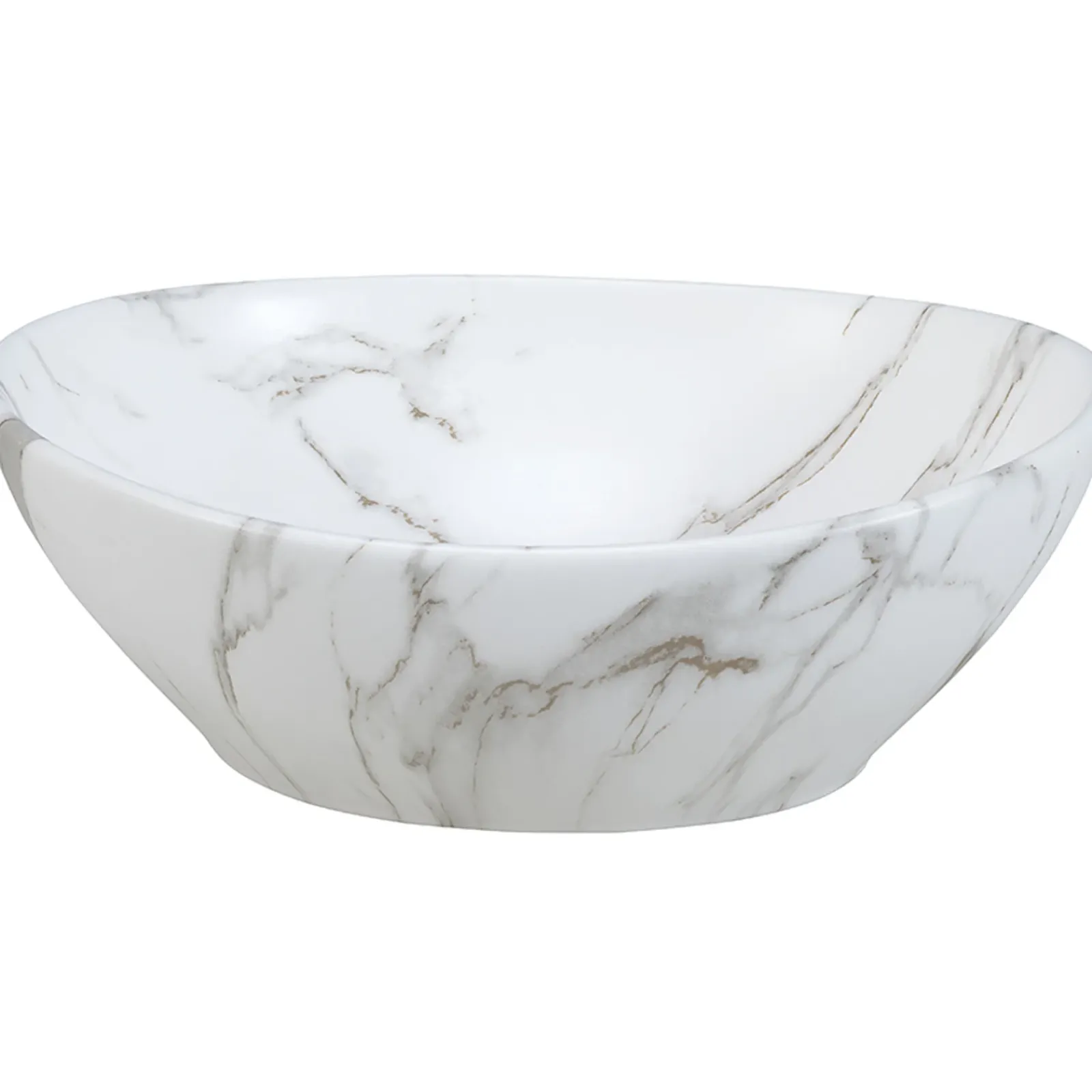 Garnero Arredamenti Lavabi Bagno-Lavabo bagno da appoggio 41x33cm ceramica bianco effetto marmo Marmy