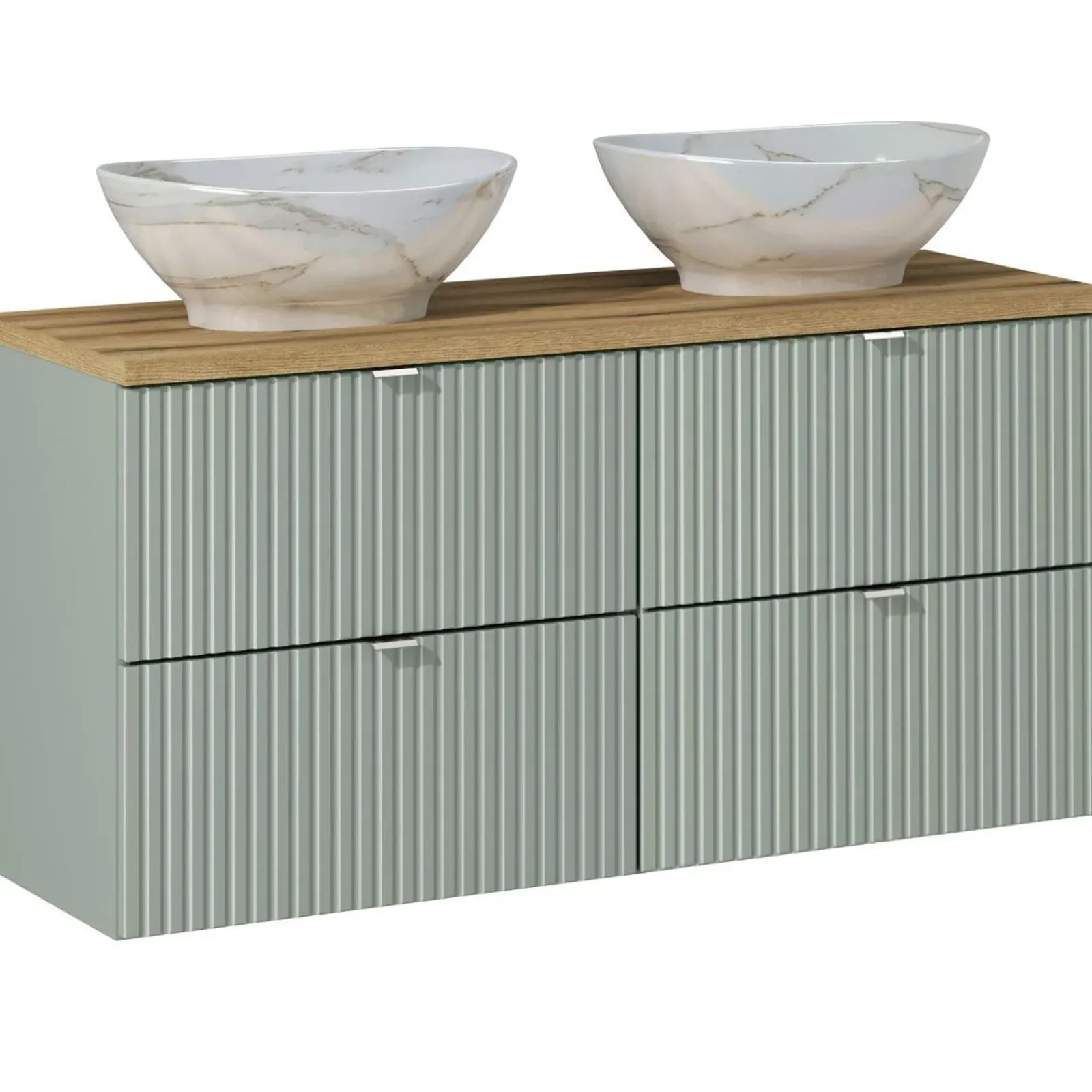 Garnero Arredamenti Lavabi Bagno-Lavabo bagno da appoggio 41x33cm ceramica bianco effetto marmo Marmy