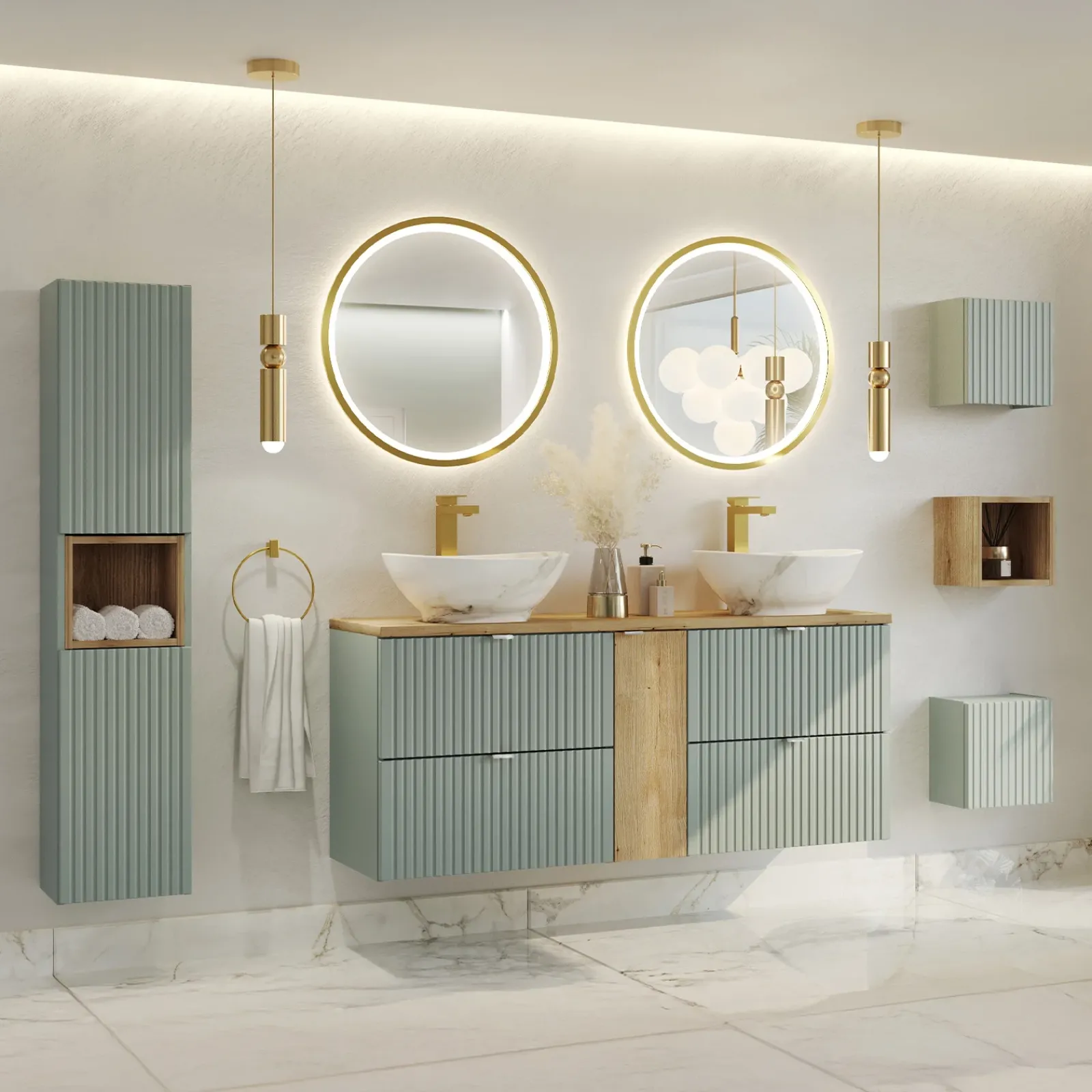 Garnero Arredamenti Lavabi Bagno-Lavabo bagno da appoggio 41x33cm ceramica bianco effetto marmo Marmy