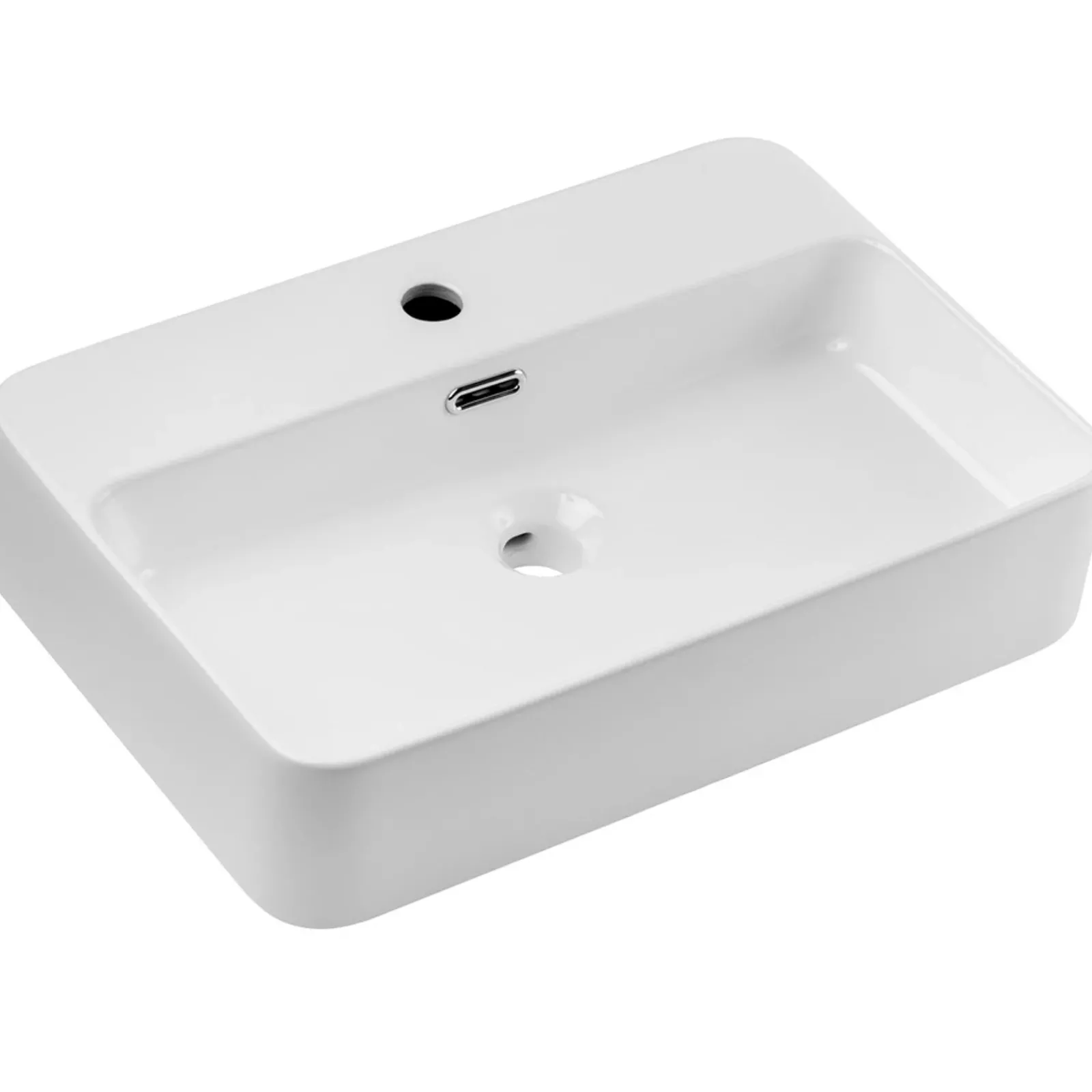 Garnero Arredamenti Lavabi Bagno-Lavabo bagno da appoggio 55x38cm ceramica Spigol Bianco