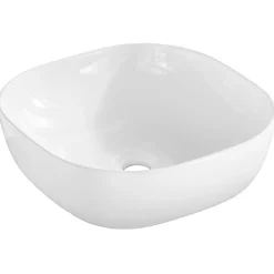 Garnero Arredamenti Lavabi Bagno-Lavabo bagno da appoggio 41x41cm ceramica bianco Bloom