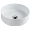 Garnero Arredamenti Lavabi Bagno-Lavabo bagno da appoggio rotondo Ø36cm in ceramica bianco lucido Linkuva