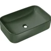 Garnero Arredamenti Lavabi Bagno-Lavabo bagno da appoggio 61x38cm ceramica verde Roundy
