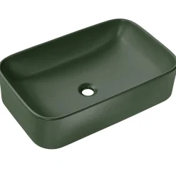 Garnero Arredamenti Lavabi Bagno-Lavabo bagno da appoggio 61x38cm ceramica verde Roundy