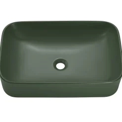 Garnero Arredamenti Lavabi Bagno-Lavabo bagno da appoggio 61x38cm ceramica verde Roundy