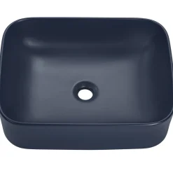 Garnero Arredamenti Lavabi Bagno-Lavabo bagno da appoggio 50x38cm ceramica blu Roundy