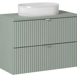 Garnero Arredamenti Lavabi Bagno-Lavabo bagno da appoggio 48x33cm ceramica cannettato Griffy Bianco