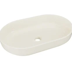 Garnero Arredamenti Lavabi Bagno-Lavabo bagno da appoggio 55x35cm ceramica avorio Longy