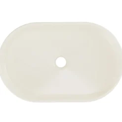 Garnero Arredamenti Lavabi Bagno-Lavabo bagno da appoggio 55x35cm ceramica avorio Longy