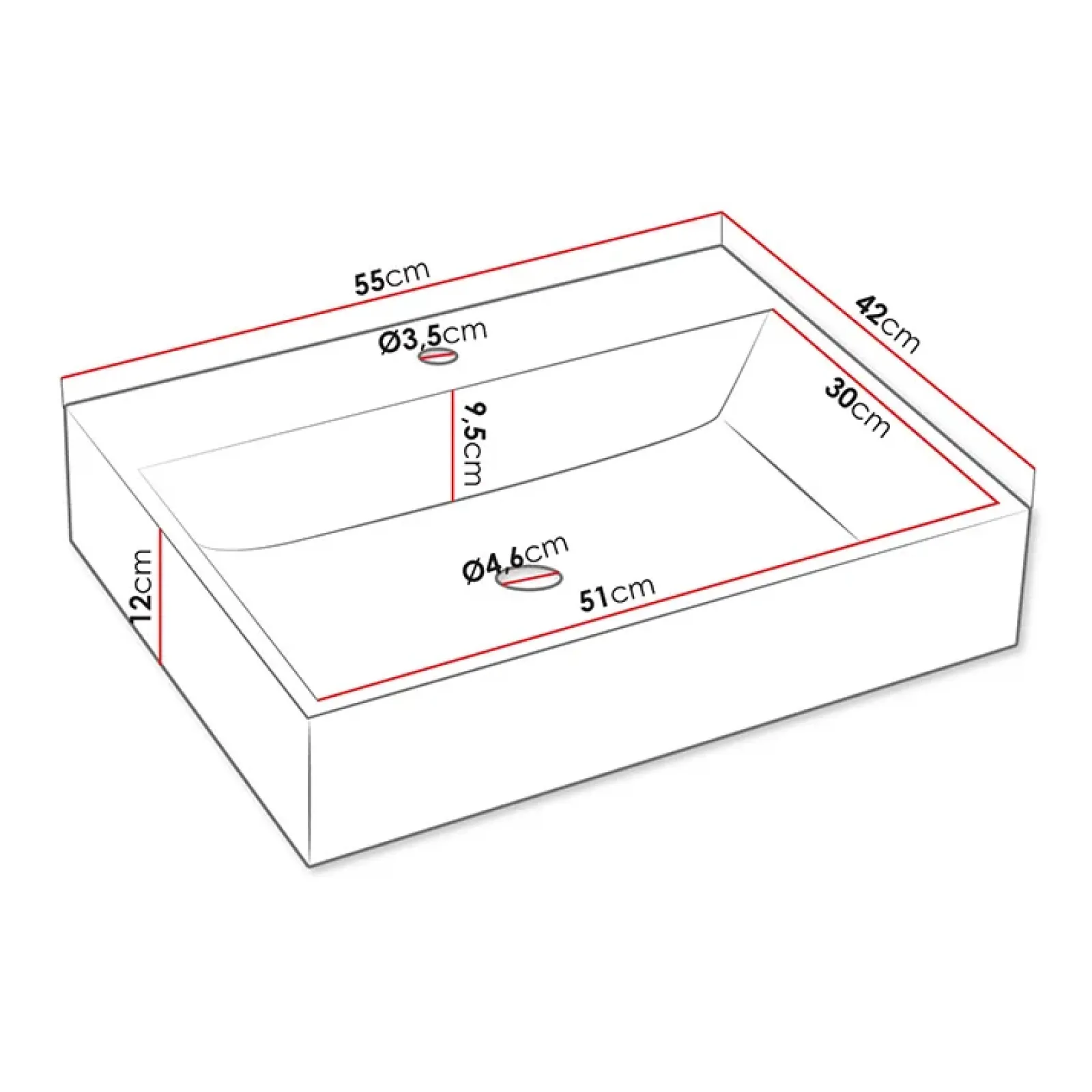 Garnero Arredamenti Lavabi Bagno-Lavabo bagno da appoggio 55x42cm bianco Soap