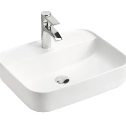 Garnero Arredamenti Lavabi Bagno-Lavabo bagno da appoggio 50x40cm ceramica bianco Delty