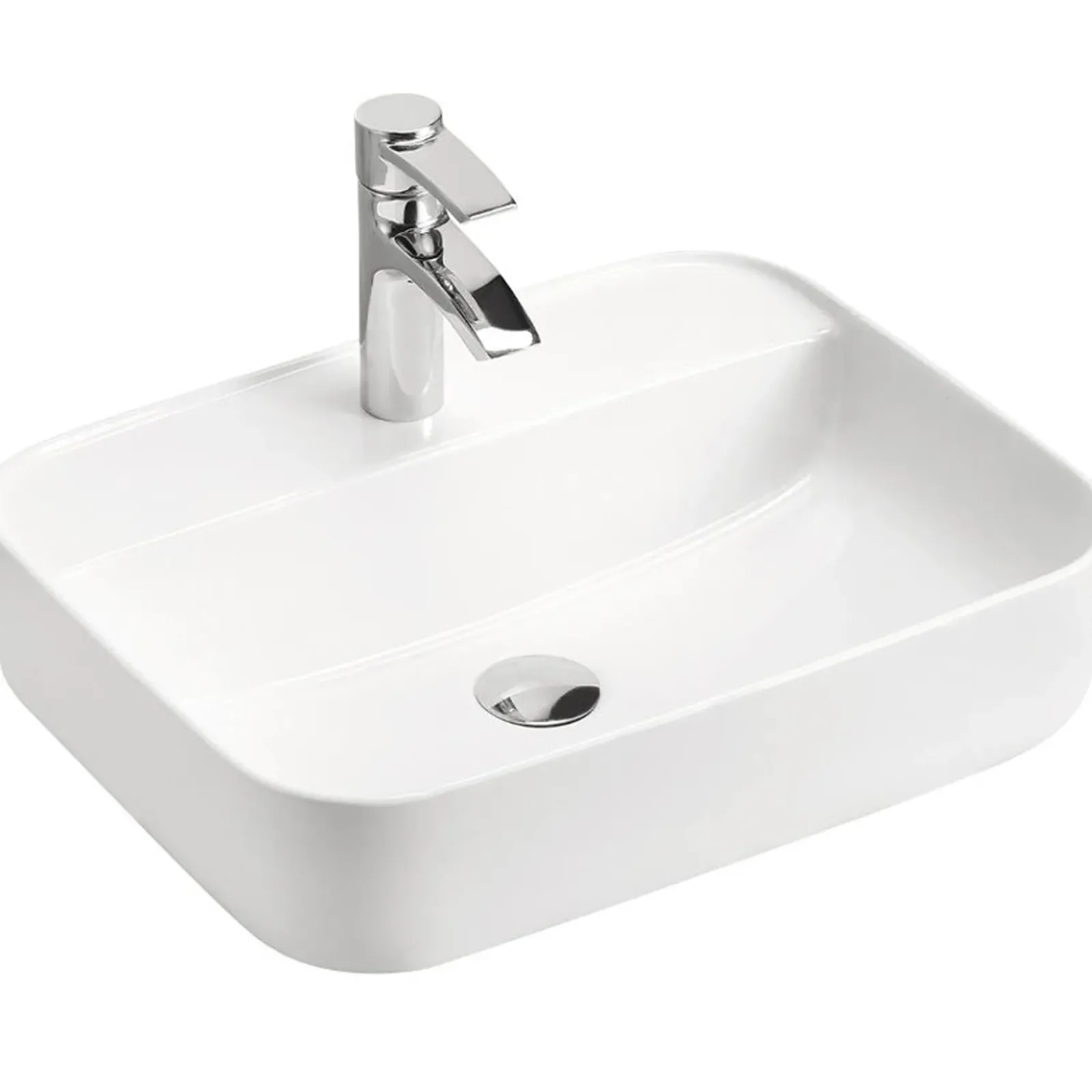 Garnero Arredamenti Lavabi Bagno-Lavabo bagno da appoggio 50x40cm ceramica bianco Delty