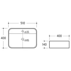 Garnero Arredamenti Lavabi Bagno-Lavabo bagno da appoggio 50x40cm ceramica bianco Delty