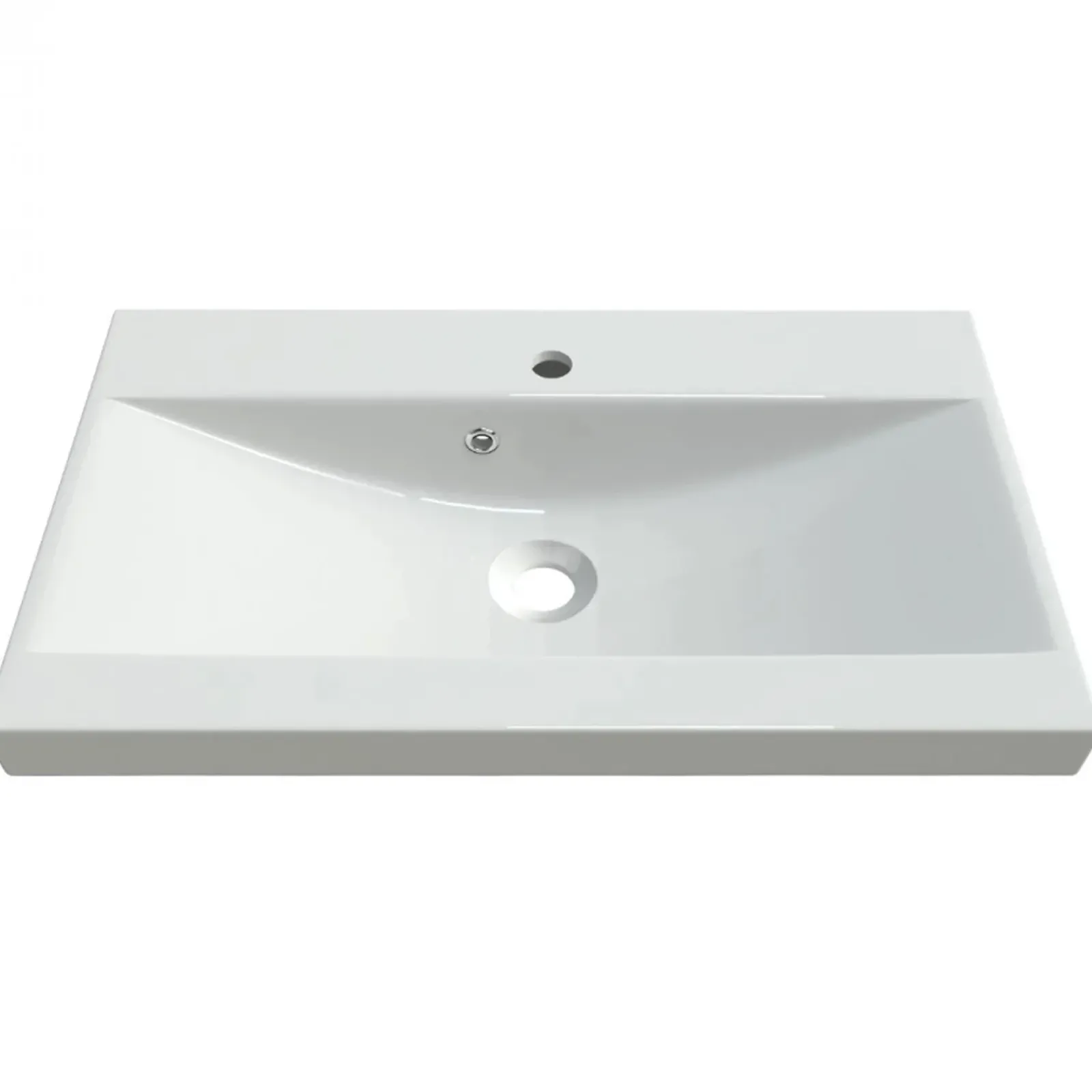 Garnero Arredamenti Lavabi Bagno-Lavabo bagno da incasso 60x35cm conglomerato bianco Bolla