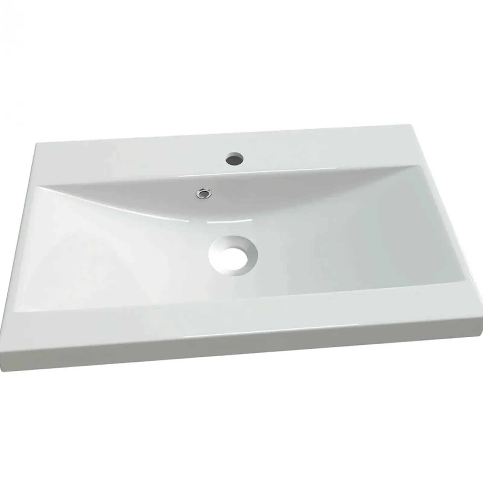 Garnero Arredamenti Lavabi Bagno-Lavabo bagno da incasso 60x35cm conglomerato bianco Bolla