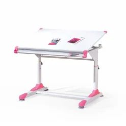 Garnero Arredamenti Scrivanie Per Ragazzi-Lavagna per bambini regolabile 100x84cm bianco verde/rosa Michigan