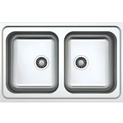 Garnero Arredamenti Elettrodomestici-Lavello da incasso 79x50cm 2 vasche acciaio inox Tearcrom