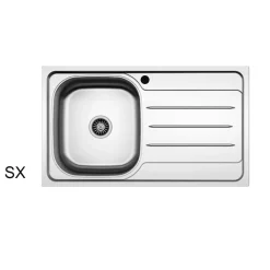 Garnero Arredamenti Elettrodomestici-Lavello da incasso 79x50cm 1 vasca sinistra acciaio inox con gocciolatoio Asilcrome