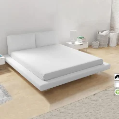 Garnero Arredamenti Set Lenzuola|Set Lenzuola-Lenzuolo francese con angoli in cotone bio 140x200cm bianco Rolla